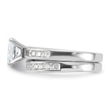 Sterling Silver Rhodium-plated 2-Piece CZ Size 8 Wedding Set Ring - QR-F5585BFE-6541
