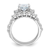 Sterling Silver Rhodium-plated 2-piece CZ Wedding Ring - QR-02633A69-2954