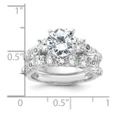 Sterling Silver Rhodium-plated 2-piece CZ Wedding Ring - QR-BE947A72-5585
