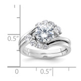 Sterling Silver Rhodium-plated 2-piece CZ Wedding Ring Set - QR-D02DAAE6-5305