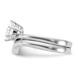 Sterling Silver Rhodium-plated 2-piece CZ Wedding Ring Set - QR-FBB9D4D6-6383