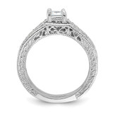 Sterling Silver Rhodium-plated 2-Piece CZ Wedding Set Ring - QR-17286703-5934