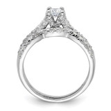 Sterling Silver Rhodium-plated 2-Piece CZ Wedding Set Ring - QR-2D7AA6AB-6547