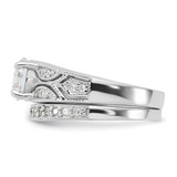 Sterling Silver Rhodium-plated 2-Piece CZ Wedding Set Ring - QR-D6CA5984-6887