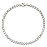 Sterling Silver Rhodium-plated 3 mm Round CZ 7.5in Tennis Bracelet