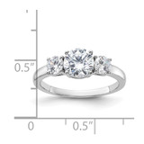 Sterling Silver Rhodium-plated 3 Stone CZ Ring - QR-171AE00A-2043