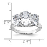 Sterling Silver Rhodium-plated 3 Stone CZ Ring - QR-199692D0-5584