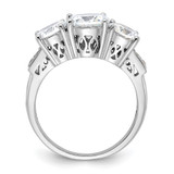 Sterling Silver Rhodium-plated 3 Stone CZ Ring - QR-D8D151AB-7104