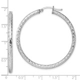 Sterling Silver Rhodium-plated 3.00mm Diamond Cut Hoop Earrings - QE-0097C30E-4249