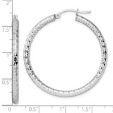 Sterling Silver Rhodium-plated 3.00mm Diamond-cut Hoop Earrings - QE-003E320D-1383
