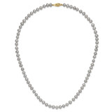 14K 5-6mm Grey Near Round Freshwater Cultured Pearl 20 inch Necklace