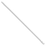 Sterling Silver Rhodium-plated 3.15mm D/C Flat Anchor Curb Chain Anklet - QF-F6EB8F6C-5521