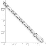 Sterling Silver Rhodium-plated 3.15mm D/C Flat Anchor Curb Chain Anklet - QF-F6EB8F6C-5521