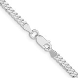 Sterling Silver Rhodium-plated 3.15mm Flat Curb Chain - QL-E3F0217C-9968