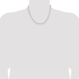 Sterling Silver Rhodium-plated 3.1mm D/C Paperclip Chain - QD-4348804B-7240