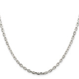 Sterling Silver Rhodium-plated 3.25mm Beveled Oval Cable Chain - QC-216A2162-8771