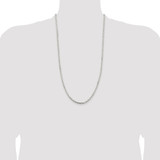 Sterling Silver Rhodium-plated 3.25mm Beveled Oval Cable Chain - QC-4E07751D-4577