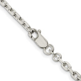 Sterling Silver Rhodium-plated 3.25mm Beveled Oval Cable Chain - QC-84759D0C-7468
