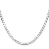Sterling Silver Rhodium-plated 3.25mm D/C Square Curb Chain - QF-72B80B1D-6538