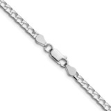 Sterling Silver Rhodium-plated 3.25mm D/C Square Curb Chain - QF-72B80B1D-6538