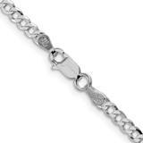 Sterling Silver Rhodium-plated 3.2mm Beveled Curb Chain - QF-11972DCD-4469