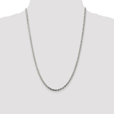 Sterling Silver Rhodium-plated 3.2mm Diamond-cut Rope Chain - QD-0824CA00-5866