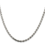 Sterling Silver Rhodium-plated 3.2mm Diamond-cut Rope Chain - QD-93540FBD-5245