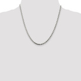 Sterling Silver Rhodium-plated 3.2mm Diamond-cut Rope Chain - QD-A45D0829-1052