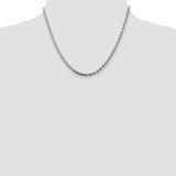 Sterling Silver Rhodium-plated 3.2mm Diamond-cut Rope Chain - QD-A50D41E4-5559