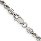 Sterling Silver Rhodium-plated 3.2mm Diamond-cut Rope Chain - QD-BFE7CB32-5524