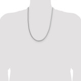 Sterling Silver Rhodium-plated 3.4mm Diamond-cut Round Franco Chain - QF-D13717BE-3391