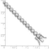 Sterling Silver Rhodium-plated 3.5 mm Round CZ 7.5in Tennis Bracelet