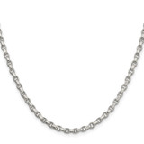 Sterling Silver Rhodium-plated 3.5mm Diamond-cut Rolo Chain - QF-033C55BD-9833