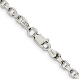 Sterling Silver Rhodium-plated 3.5mm Diamond-cut Rolo Chain - QF-033C55BD-9833