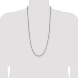 Sterling Silver Rhodium-plated 3.5mm Diamond-cut Square Spiga Chain - QD-473F8BEF-5160