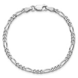 Sterling Silver Rhodium-plated 3.5mm Figaro Chain - QF-69BFC7C9-1826
