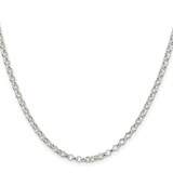 Sterling Silver Rhodium-plated 3.5mm Rolo Chain - QF-1F53A1DA-5997