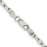 Sterling Silver Rhodium-plated 3.75mm Diamond-cut Long Link Cable Chain - QA-0AACE164-4578
