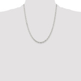Sterling Silver Rhodium-plated 3.75mm Diamond-cut Long Link Cable Chain - QA-0AACE164-4578