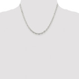 Sterling Silver Rhodium-plated 3.75mm Diamond-cut Long Link Cable Chain - QA-1CDD3580-7478