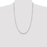 Sterling Silver Rhodium-plated 3.75mm Diamond-cut Long Link Cable Chain - QA-A78C20C2-8428