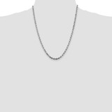 Sterling Silver Rhodium-plated 3.75mm Diamond-cut Rope Chain - QD-598D593D-8066