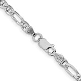 Sterling Silver Rhodium-plated 3.75mm Figaro Anchor Chain - QA-BE9EE975-6833