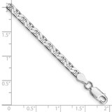 Sterling Silver Rhodium-plated 3.75mm Flat Anchor Chain - QA-DE12128F-1628