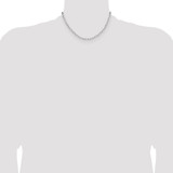Sterling Silver Rhodium-plated 3.85mm D/C Forzantine Chain - QD-BA516ED1-6927
