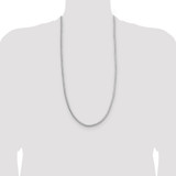 Sterling Silver Rhodium-plated 3.8mm Diamond-cut Round Franco Chain - QF-9BB89F14-6195