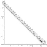 Sterling Silver Rhodium-plated 3.8mm Flat Curb Chain - QL-34E36395-4031