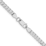 Sterling Silver Rhodium-plated 3.8mm Flat Curb Chain - QL-B9B2FC34-1332