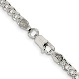 Sterling Silver Rhodium-plated 3.8mm Pav‚ Curb Chain - QC-0BADF9EF-6371