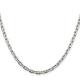 Sterling Silver Rhodium-plated 3.95mm Beveled Oval Cable Chain - QC-37333578-1396